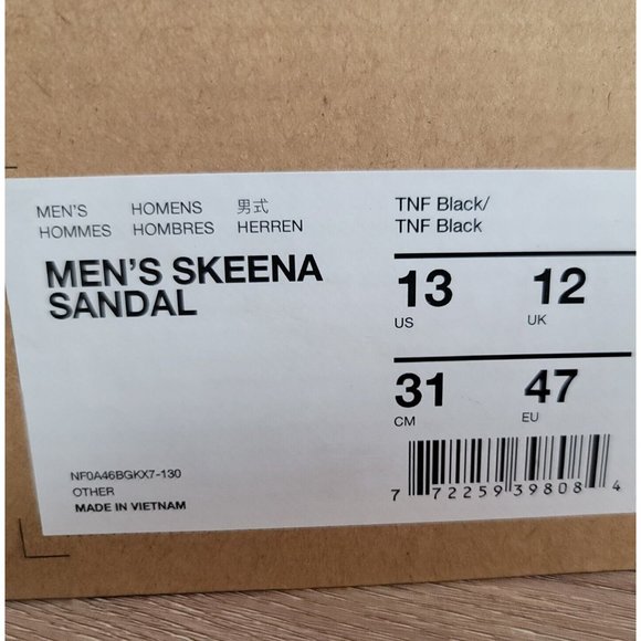 NEW The North Face Skeena Sport Sandal Men's Size 13 Triple Black Hiking Outdoor - Picture 7 of 7